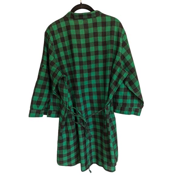 She's Cool Women's 3X Green Plaid Belted Shirt Dress Casual Day Dress Tie Waist - Picture 11 of 16